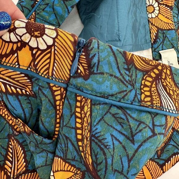 Elevenses Bird Of Paradise Shorts Womens Size 2 Teal and Marigold Floral Boho - Picture 7 of 8